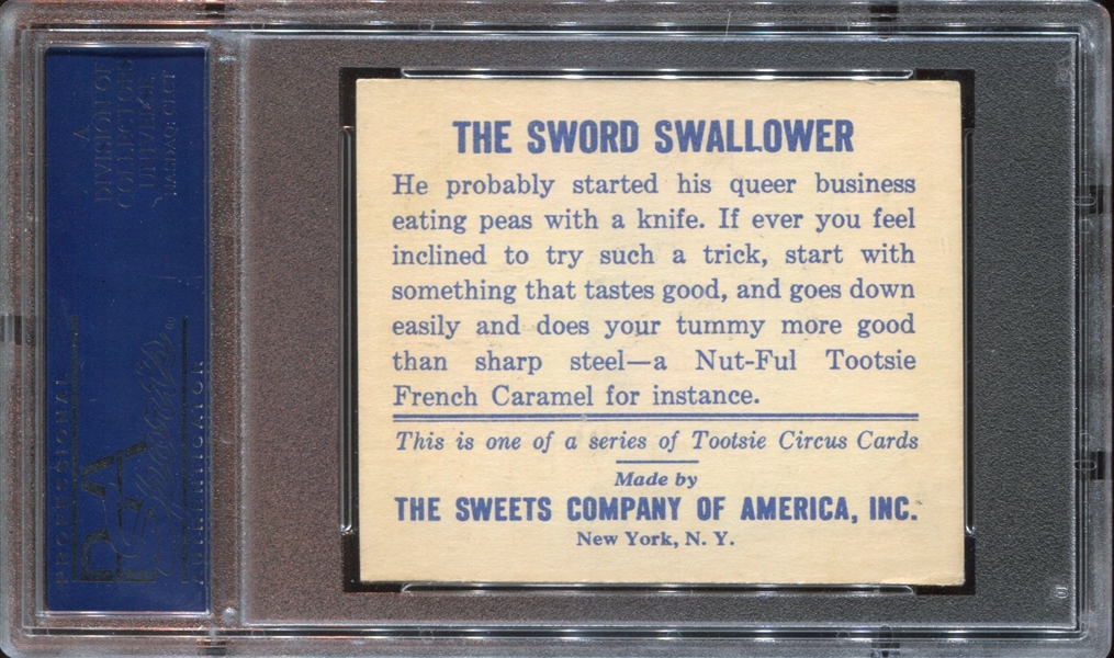 R152 Sweets Company Tootsie Circus The Sword Swallower PSA5 EX