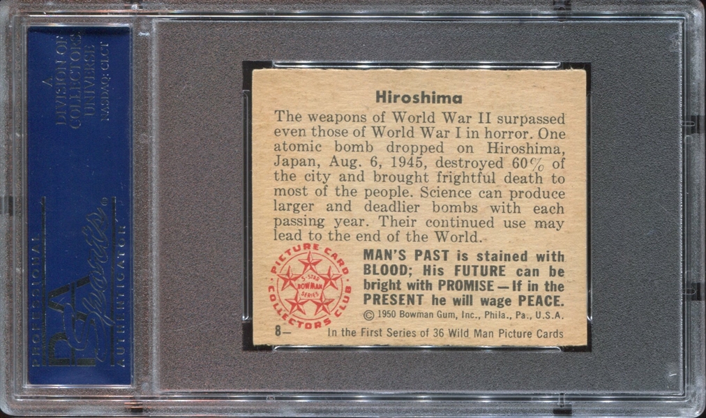1950 Bowman Wild Man #8 Hiroshima PSA6 EX-MT