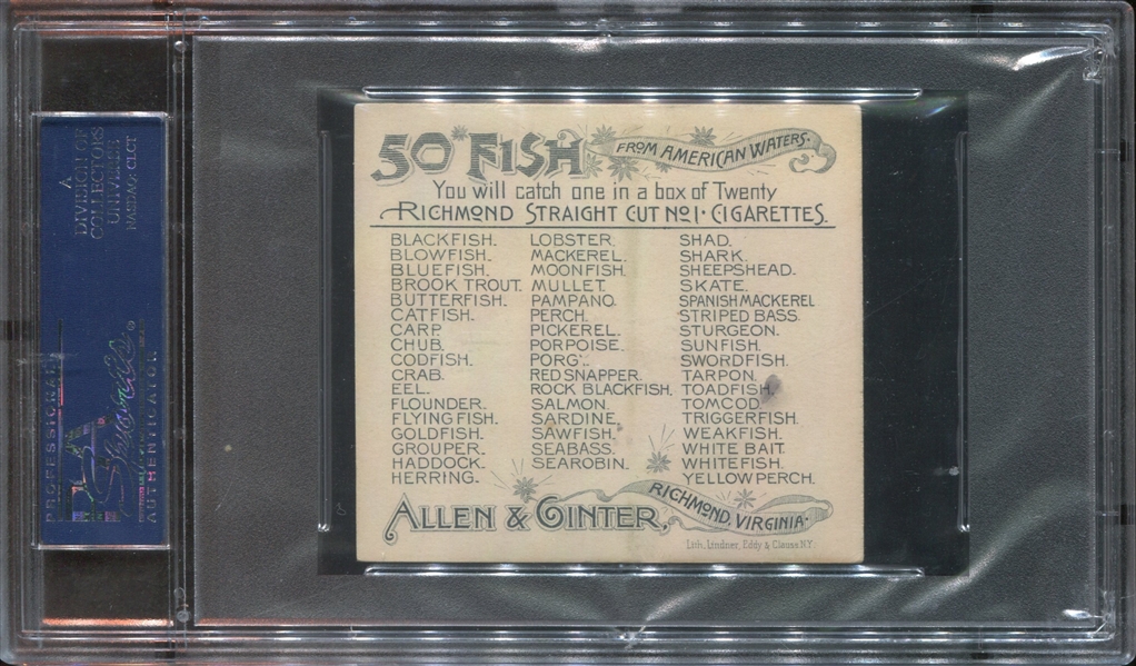 N39 Allen & Ginter Fish from American Waters Pickerel PSA5.5 EX+
