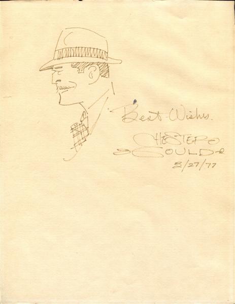 Original Dick Tracy Artwork and Autograph of Chester Gould