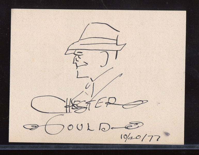 Original Chester Gould Dick Tracy Artwork and Autograph