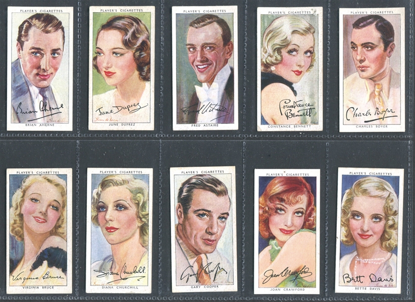 1938 John Player Film Stars - Third Series Complete Set of (50) Cards