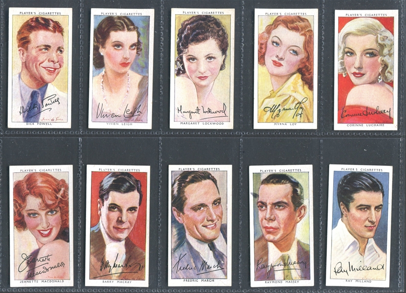 1938 John Player Film Stars - Third Series Complete Set of (50) Cards