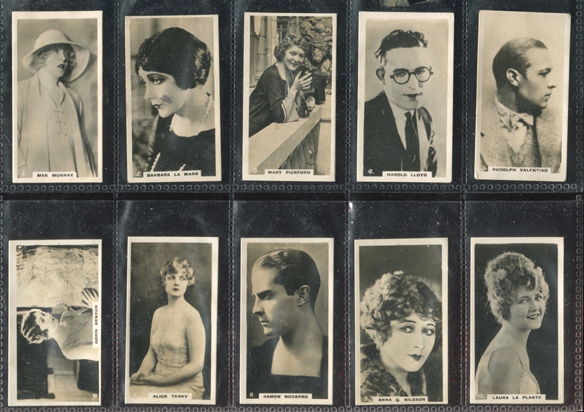 1925 Lambert & Butler Popular Film Stars Complete Set of (50) Cards