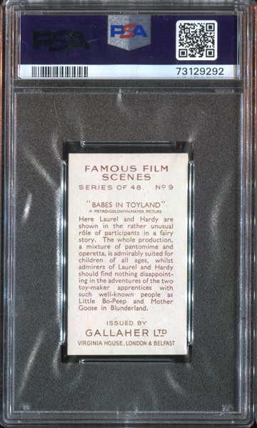1935 Gallaher Ltd Famous Film Scenes #9 Laurel and Hardy in Babes in Toyland PSA5 EX