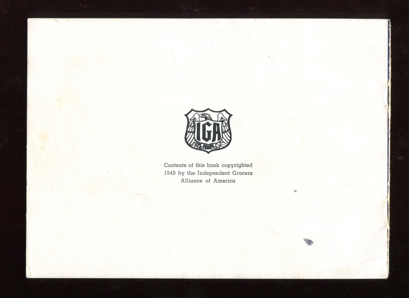 F-UNC 1940 IGA Stores Walt Disney's Pinocchio Poster Stamps Album