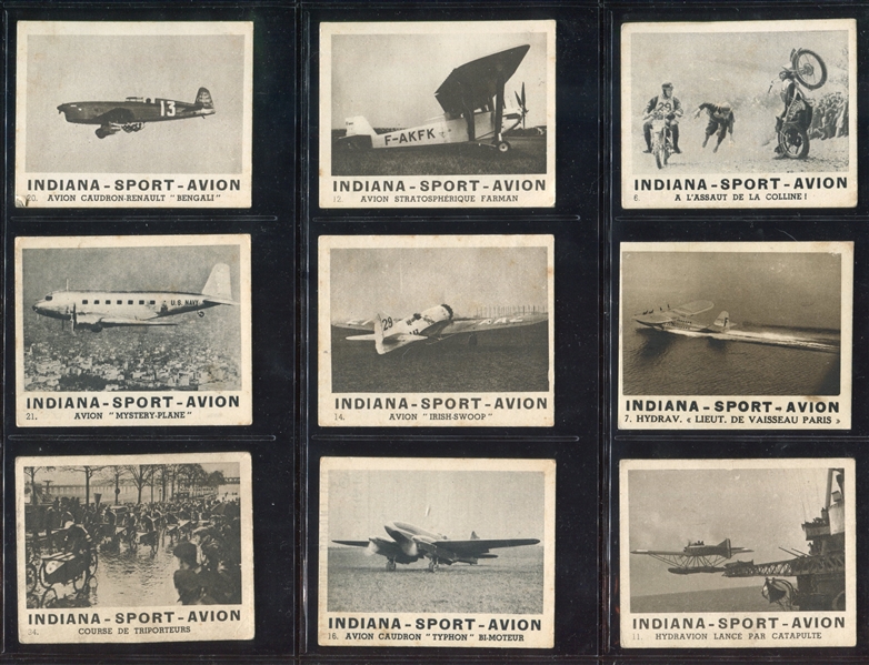 1930's Donat Gum (France) Indiana-Sport-Avion Lot of (17) Cards