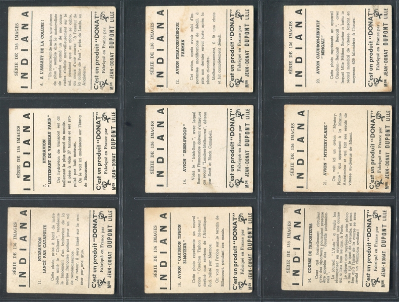1930's Donat Gum (France) Indiana-Sport-Avion Lot of (17) Cards