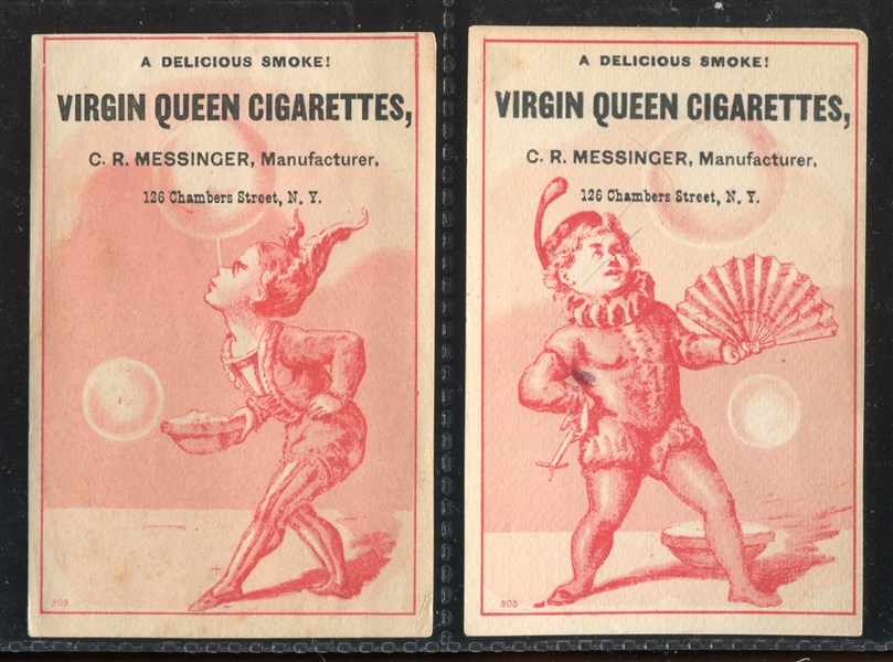 Interest Lot of (2) Virgin Queen Cigarettes Trade Cards
