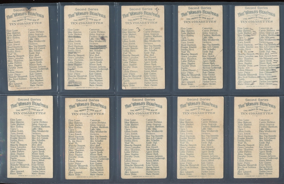 N27 Allen & Ginter World's Beauties Complete Set of (50) Cards