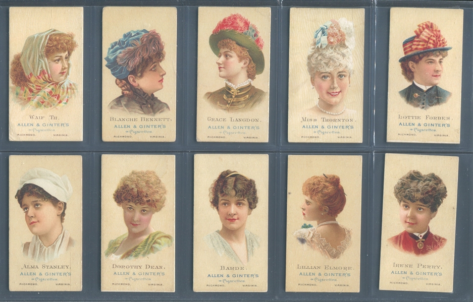 N27 Allen & Ginter World's Beauties Complete Set of (50) Cards