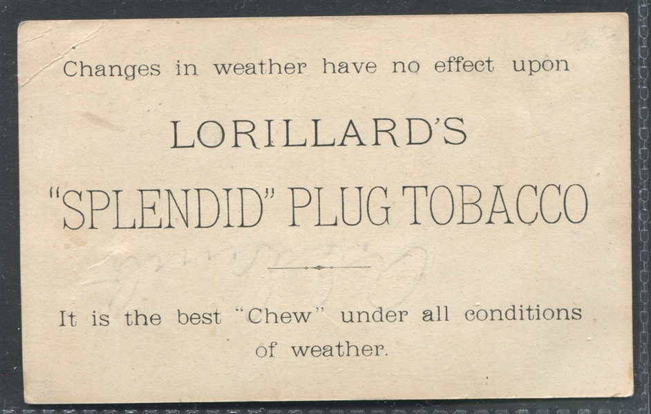 1890's Lorillard Tobacco Trade Card Lot of (2) Cards