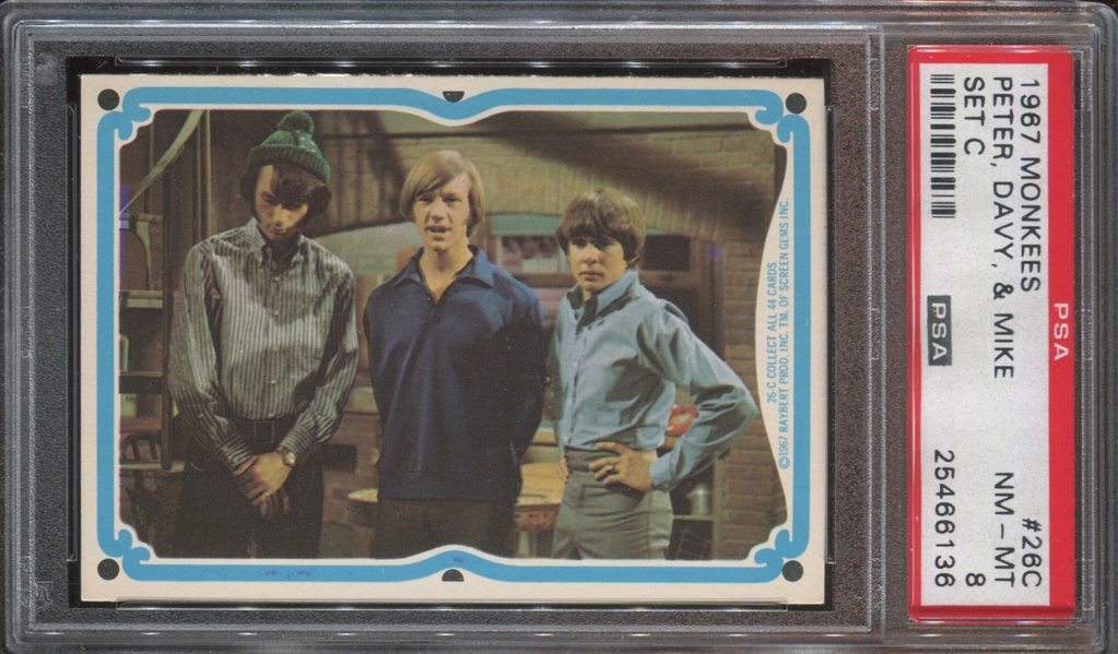 1967 Topps The Monkees (Set C) #26C Peter, Davy & Mike PSA8 NM-MT