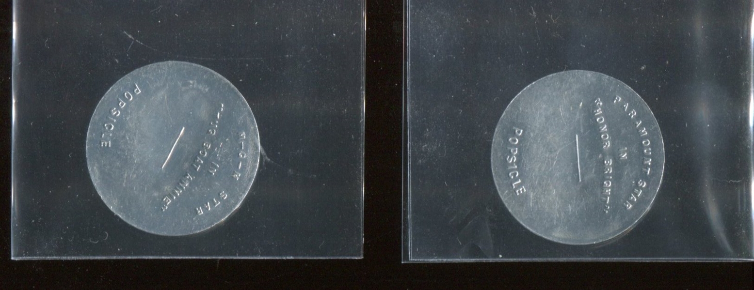 Popsicle Film Star Coins (2 Different) Including Dressler, Cooper