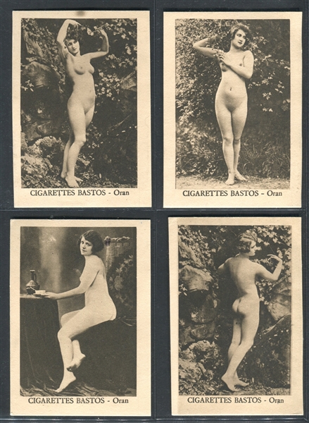 1920s Cigarettes Bastos Nudes Algerian Tobacco Cards Lot of (12) Different