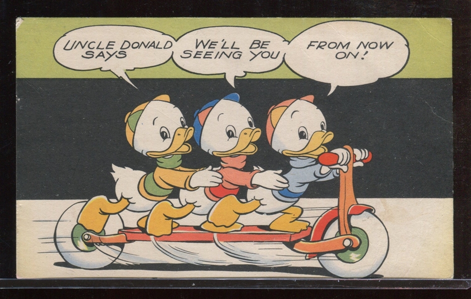 Fantastic 1945 Walt Disney Comics Huey/Duey/Luey Postcard For Comic Subscription