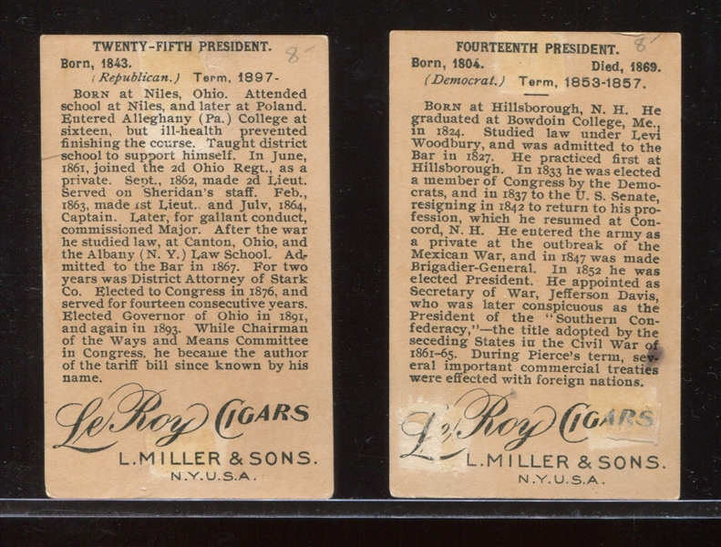 T95 L. Miller and Sons Presidents Lot of (2) Presidents