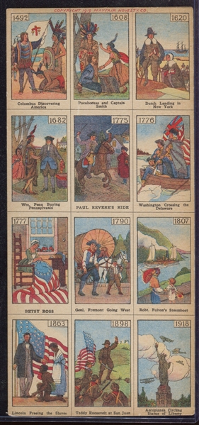 Mayfair American History Complete Set of (12) on Uncut Sheet