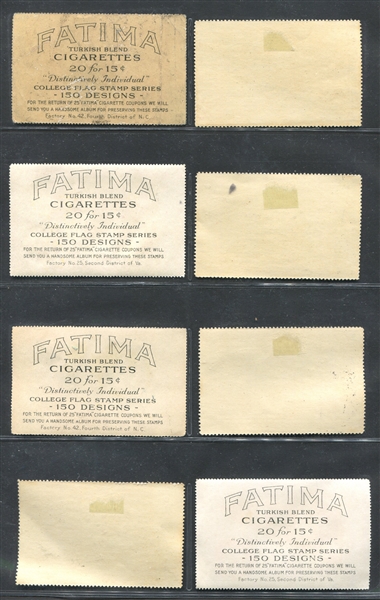 T331 Fatima College Flag Stamp Series Lot of (12) With Some Blank Backs