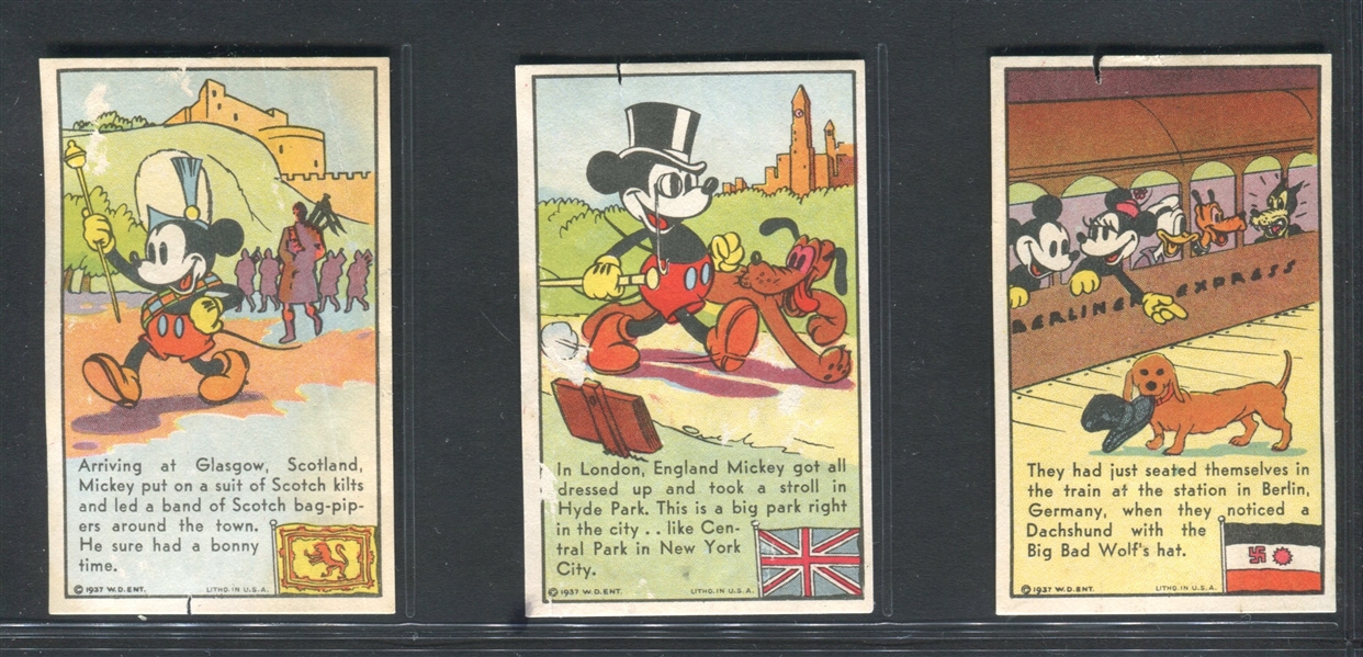 D52 Stroehmann's Bakery Adventures of Mickey Mouse Lot of (3) Cards