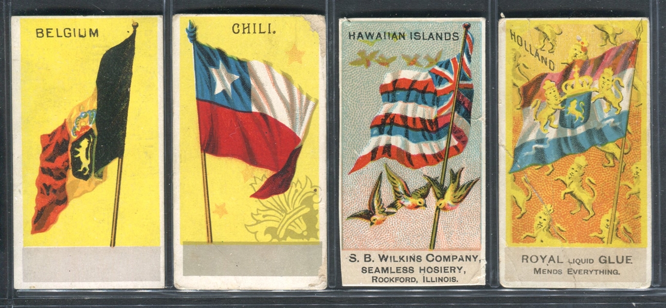 H628 Flags of All Nations Lot of (4) Type Cards