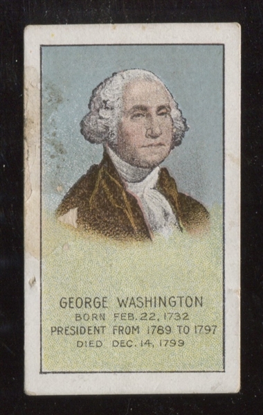 E-UNC Interesting Miniature President Postcard - George Washington