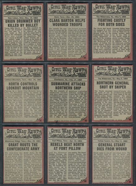 1962 Topps Civil War News Complete Set of (88) with Complete Currency Set (17)
