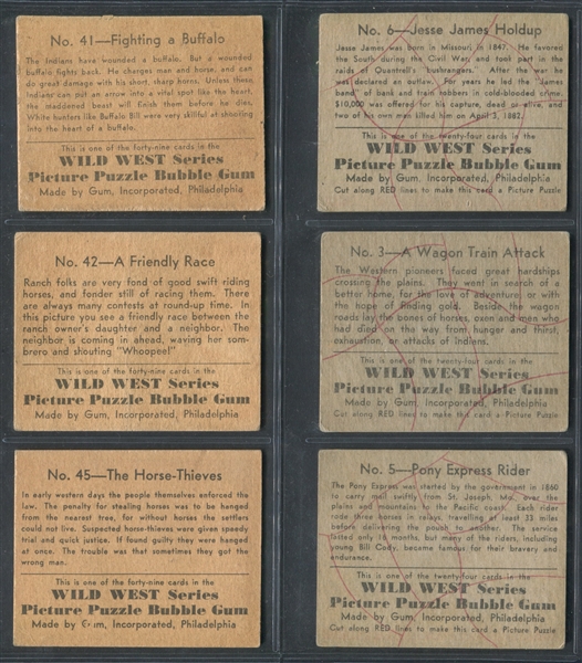 R172 Gum Inc Wild West Series Lot of (10) Cards