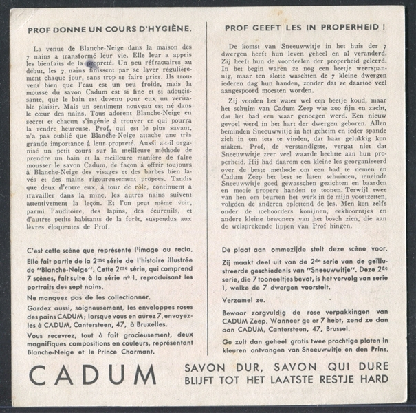 1950's Cadum Soap (Belgium) Disney Scenes Lot of (4) Oversized Cards