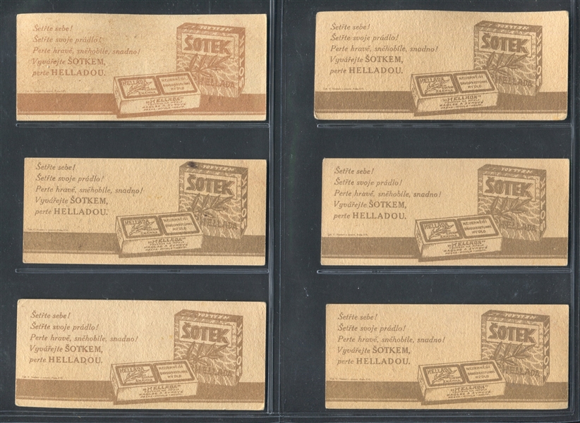 1950's Sotek (Czechoslovakia) Lot of (22) Automobile and Airplane Cards