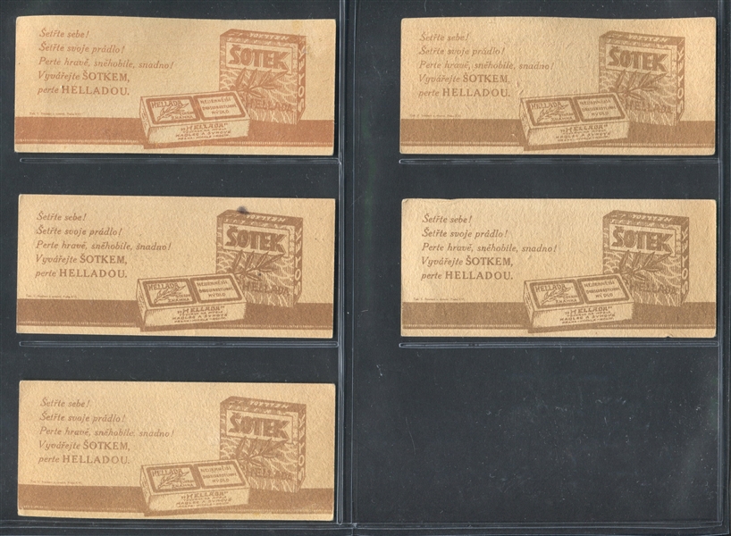 1950's Sotek (Czechoslovakia) Lot of (22) Automobile and Airplane Cards