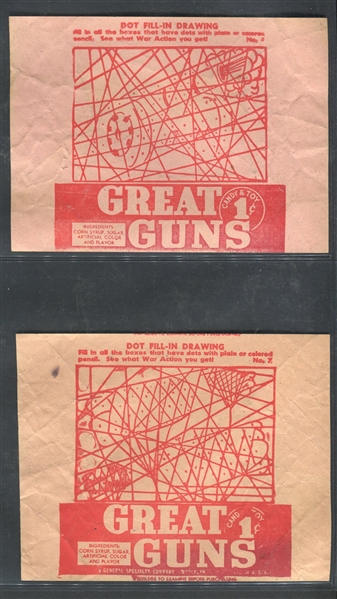 1930s General Specialty Co. Great Guns Candy/Toy One-Cent Wrappers Lot of (5) different - Featuring Jeep, Soldiers
