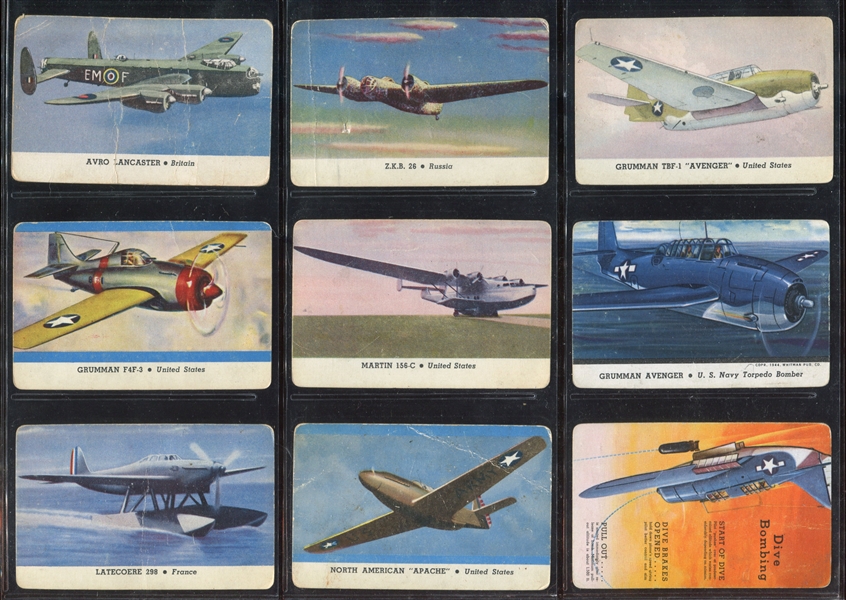 R112 Card-O Airplanes Mixed Lot of (18) Cards