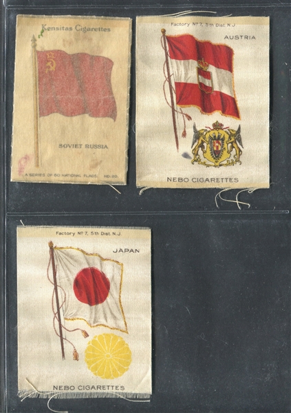 1910s U.S. Tobacco Silks/Small Flags/Nations Collection Lot of (140+) Different