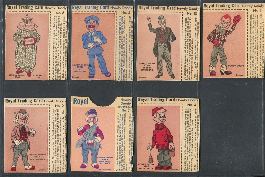 F219-7 Royal Desserts Howdy Doody Lot of (7) Cards