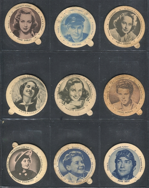 F5 Dixie Lids Actors/Actresses (22) Featuring Cary Grant, Don Ameche, Ken Maynard