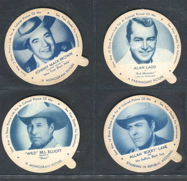 F5 Dixie Lids Actors/Actresses (22) Featuring Cary Grant, Don Ameche, Ken Maynard