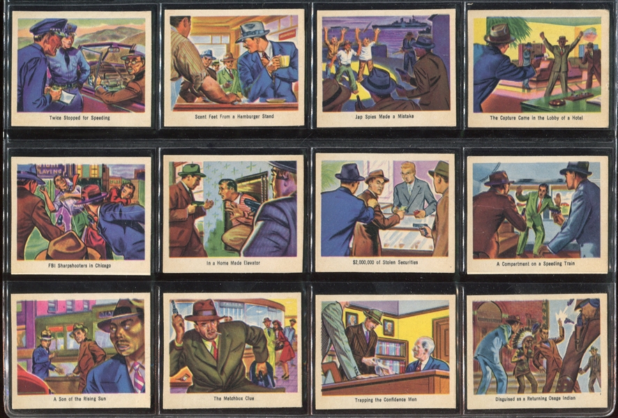 1949 Bowman America Salutes the F.B.I. Complete High-Grade Set of (36) Cards