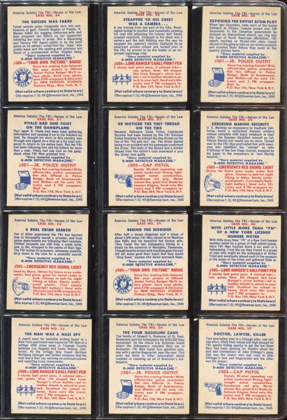 1949 Bowman America Salutes the F.B.I. Complete High-Grade Set of (36) Cards