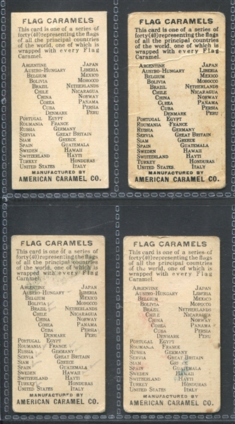 E15 American Caramel Flags Lot of (4) Cards