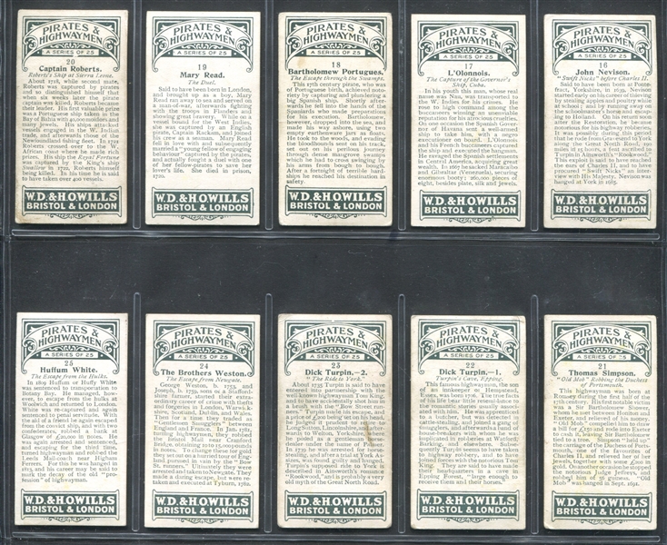 1925 Wills Pirates & Highwaymen Complete Set of (25) Cards