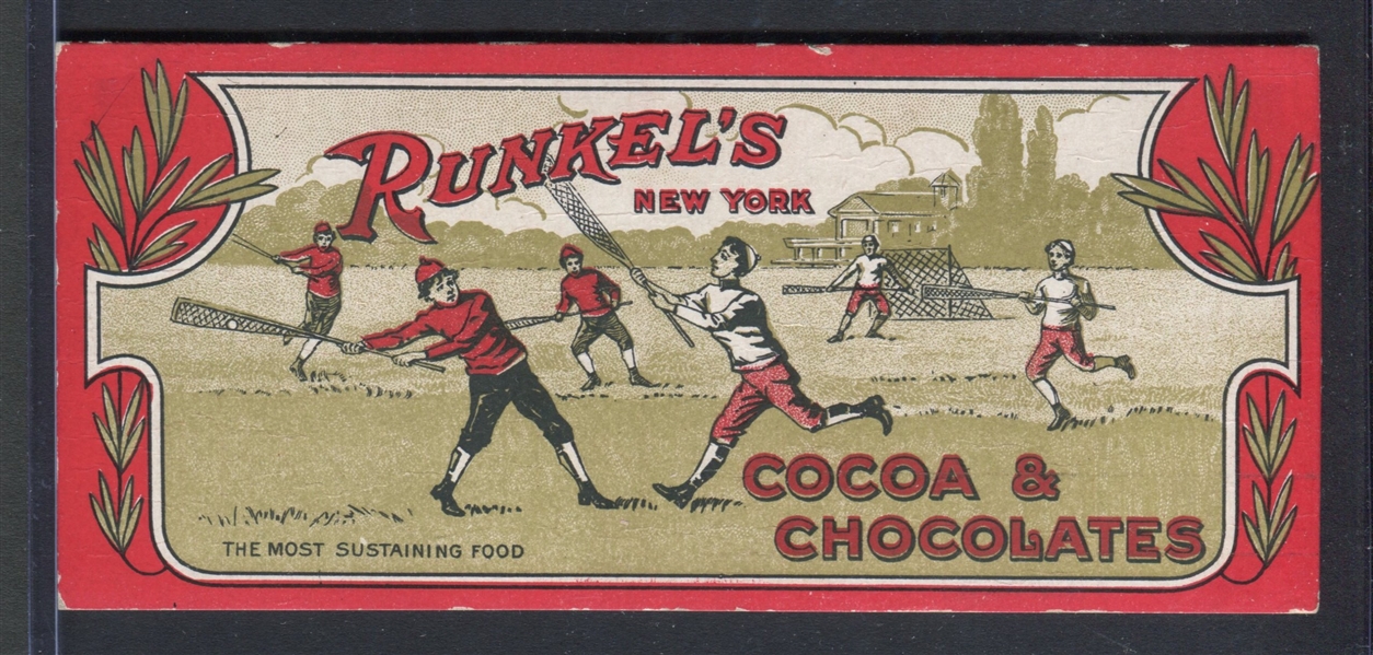 Early 20th Century Runkel's Lacrosse Trade Card