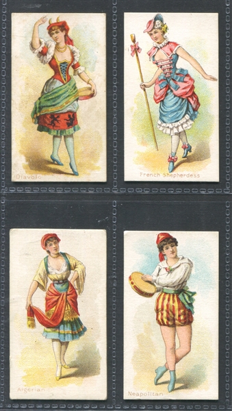N186 W.S. Kimball Dancing Women Lot of (4) Cards