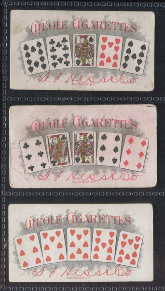 N323 S. F. Hess Diadem Poker Hands Lot of (3) Cards