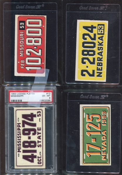 1953 Topps “License Plates” Complete Set of (75) Cards