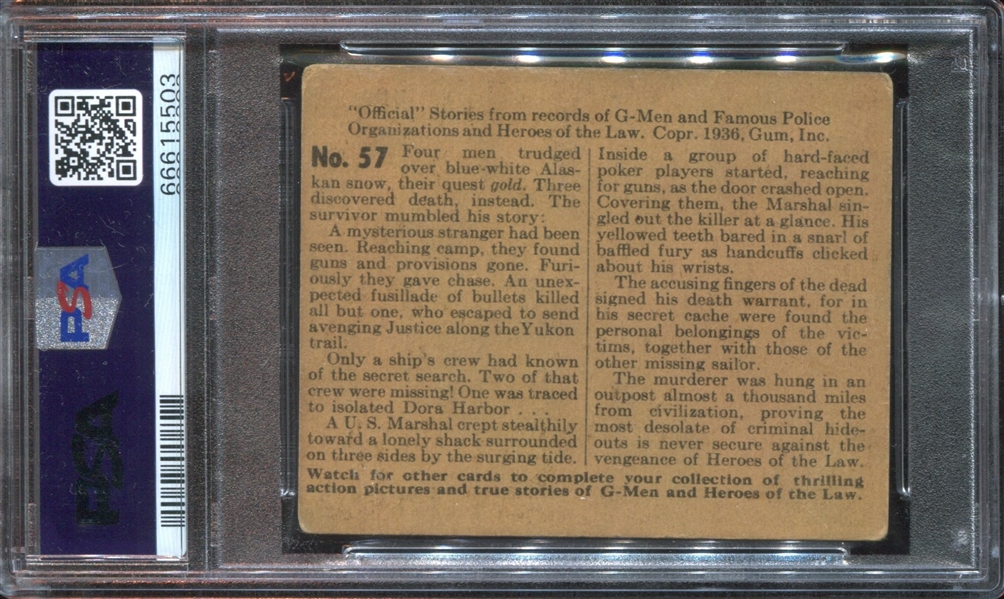 R60 Gum Inc G-Men and the Heroes of the Law #57 PSA1.5 Fair