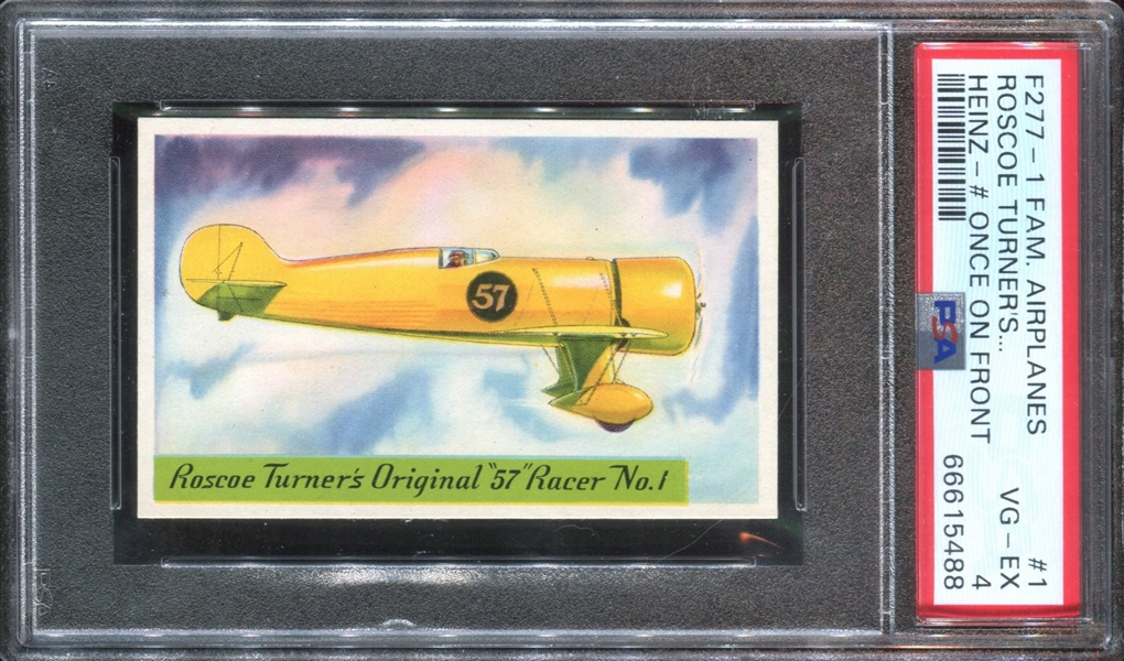 F277-1 Heinz Rice Flakes Famous Airplanes #1 Roscoe Turner's PSA4 VG-EX