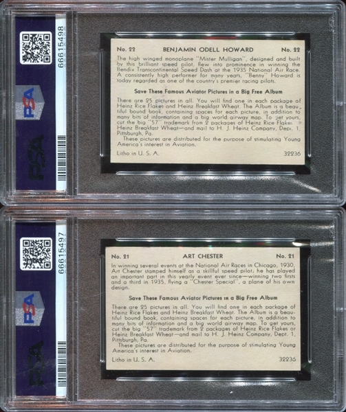 F277-4 Heinz Rice Flakes Famous Aviators Lot of (7) PSA-Graded Cards