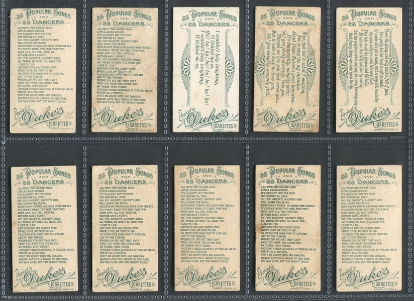 T457/N93 Duke Cigarettes Popular Songs and Dancers Lot of (10) Different