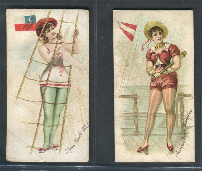 N289 Buchner Yacht Club Colors Lot of (2) Different Type Cards